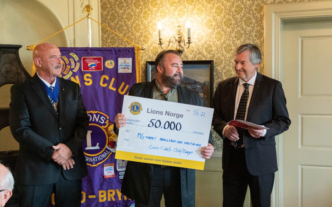 MS fondet har mottatt gave på kr 50.000,- fra Lions Østensjø.