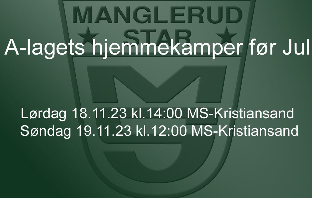 A-lagets hjemmekamper før jul